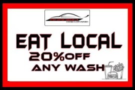 EAT LOCAL – 20% Off Any Wash
